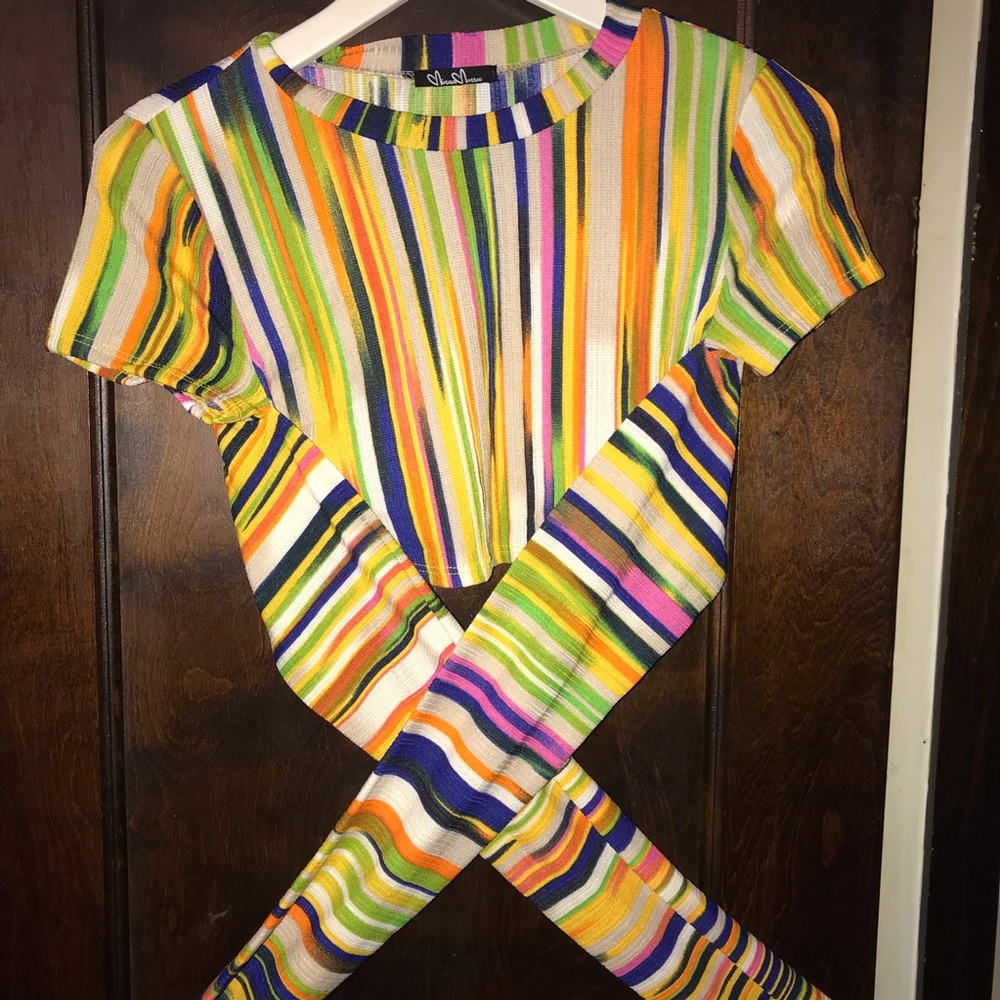 Minaa Monroe multicolor stripe top